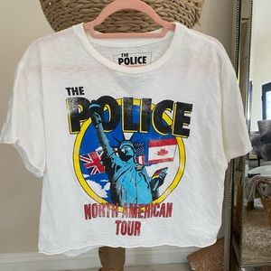 White concert t cropped womens sz m